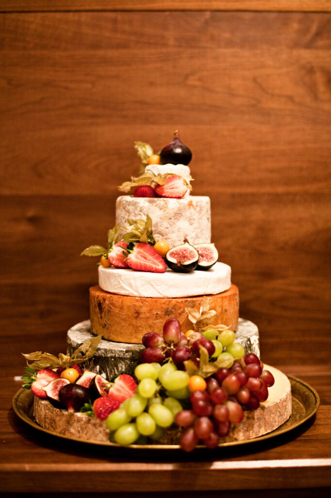 cheese board style wedding cake