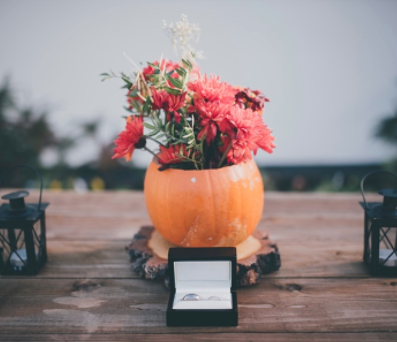 Autumn wedding centrepiece