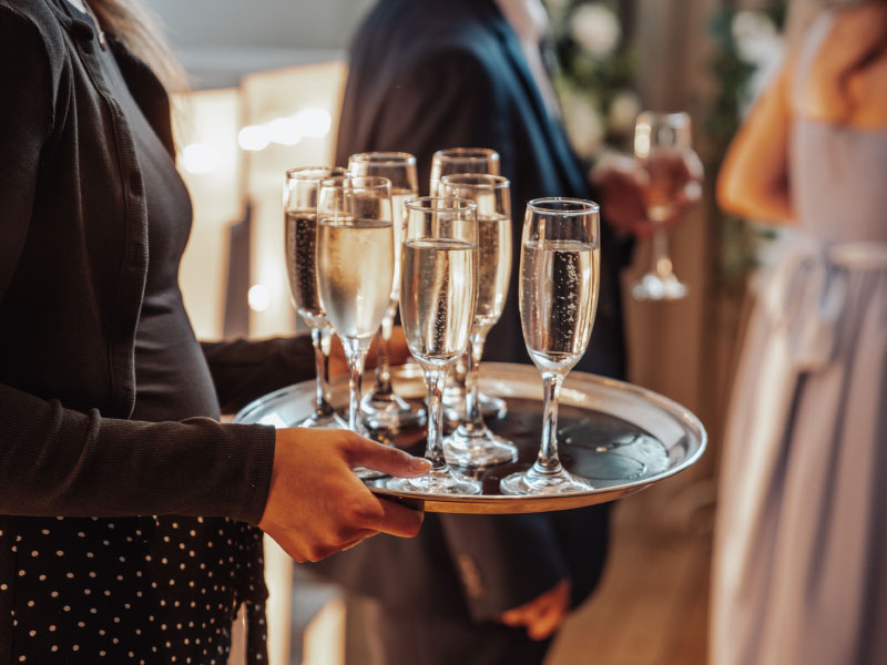 reception drinks at wedding