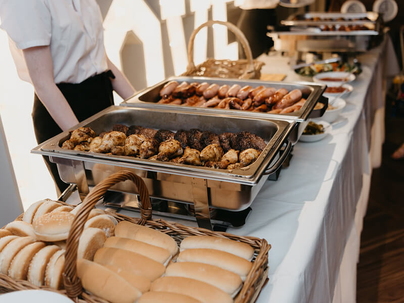 BBQ evening food being served