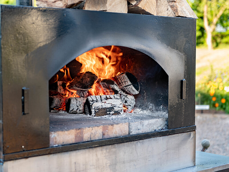 the pizza oven at Manor Hill House