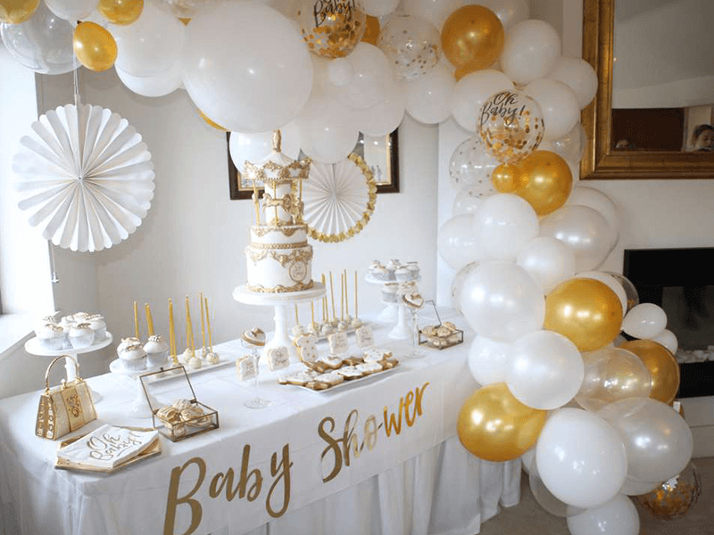 baby shower set up at Manor Hill House