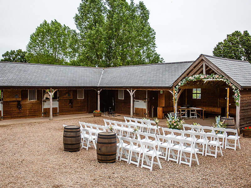 wedding ceremony at the barn