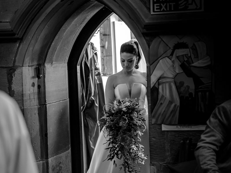 bride at the church