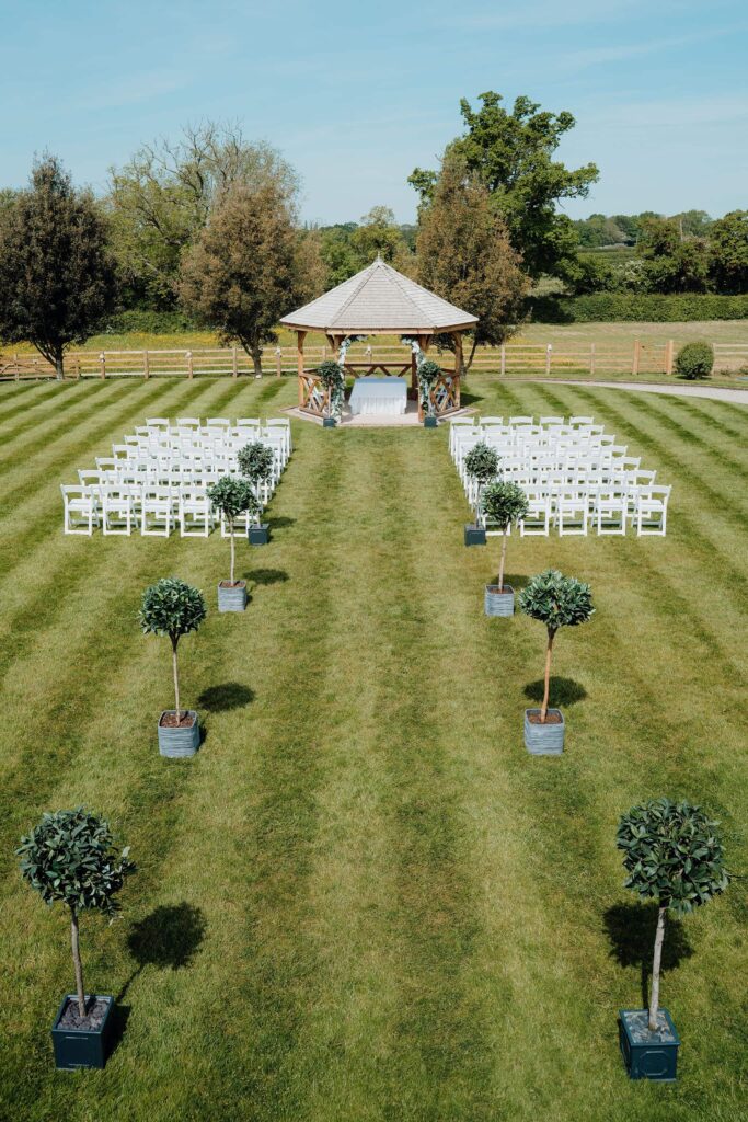 The Pavilion set up for a wedding ceremony