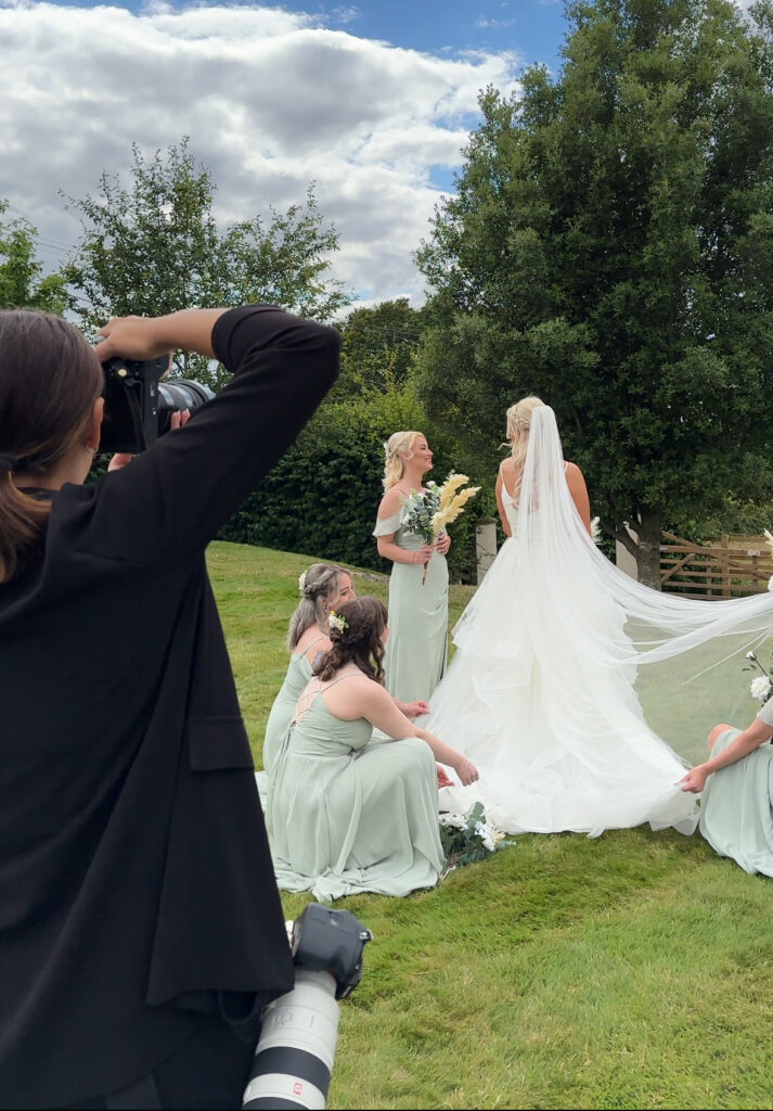 Photographer with bridal party