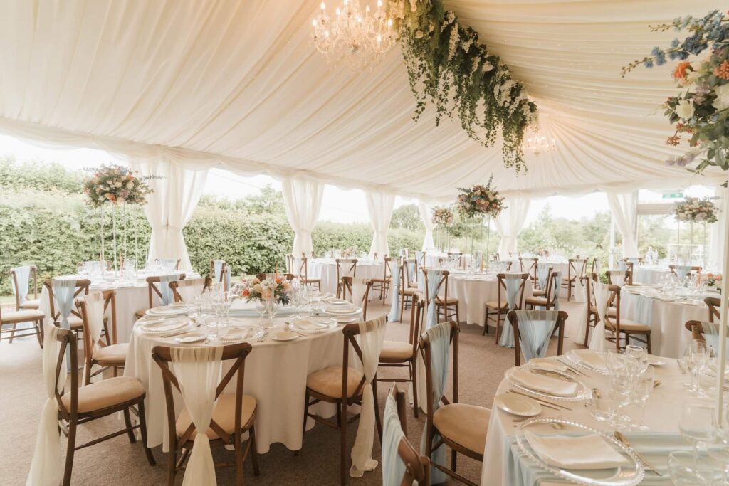 Marque wedding with round tables