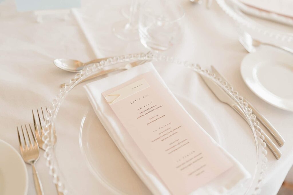 Wedding breakfast food menu