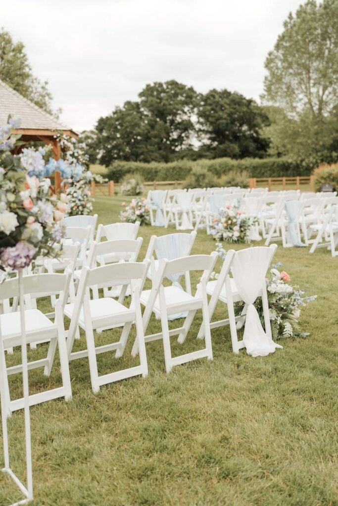 Outdoor wedding ceremony seating