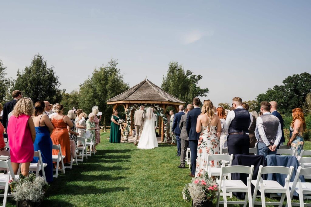 A wedding ceremony in the pavilion
