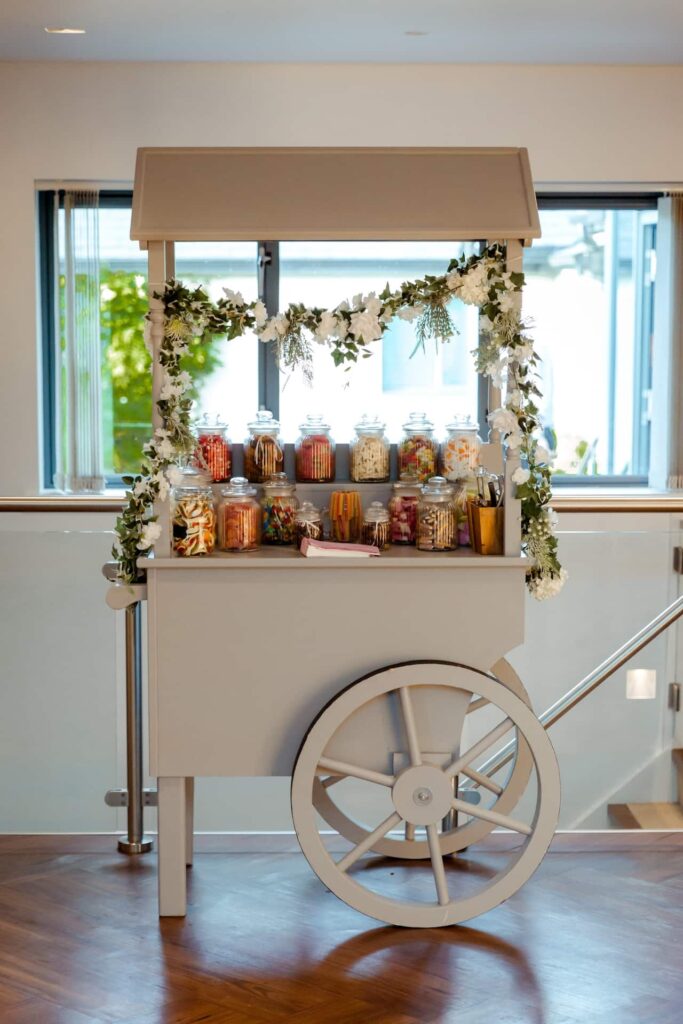 One of our finishing touches, our sweet cart