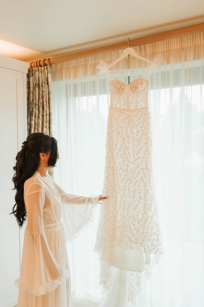 Dress in the honeymoon suite