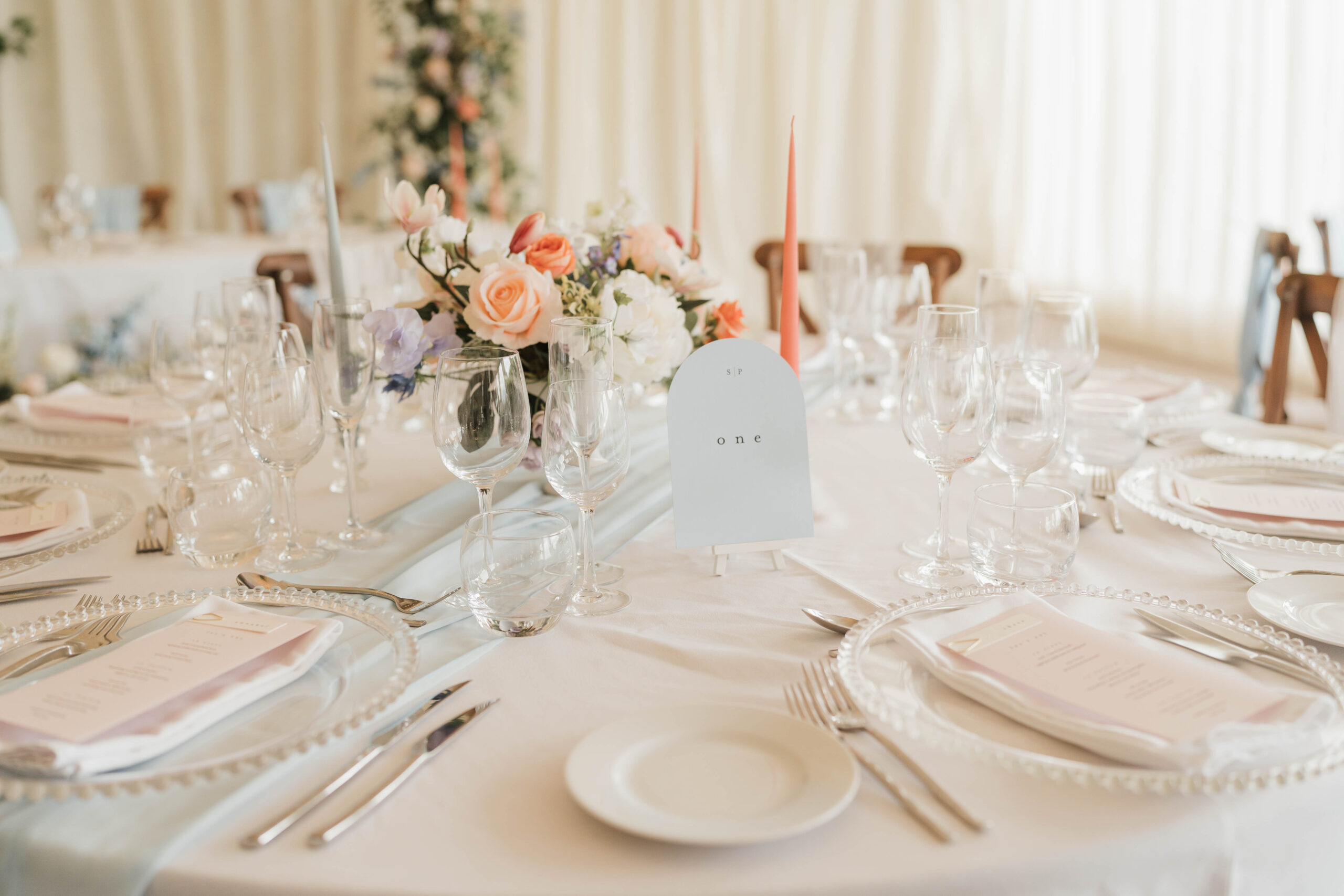 Wedding breakfast table set-up