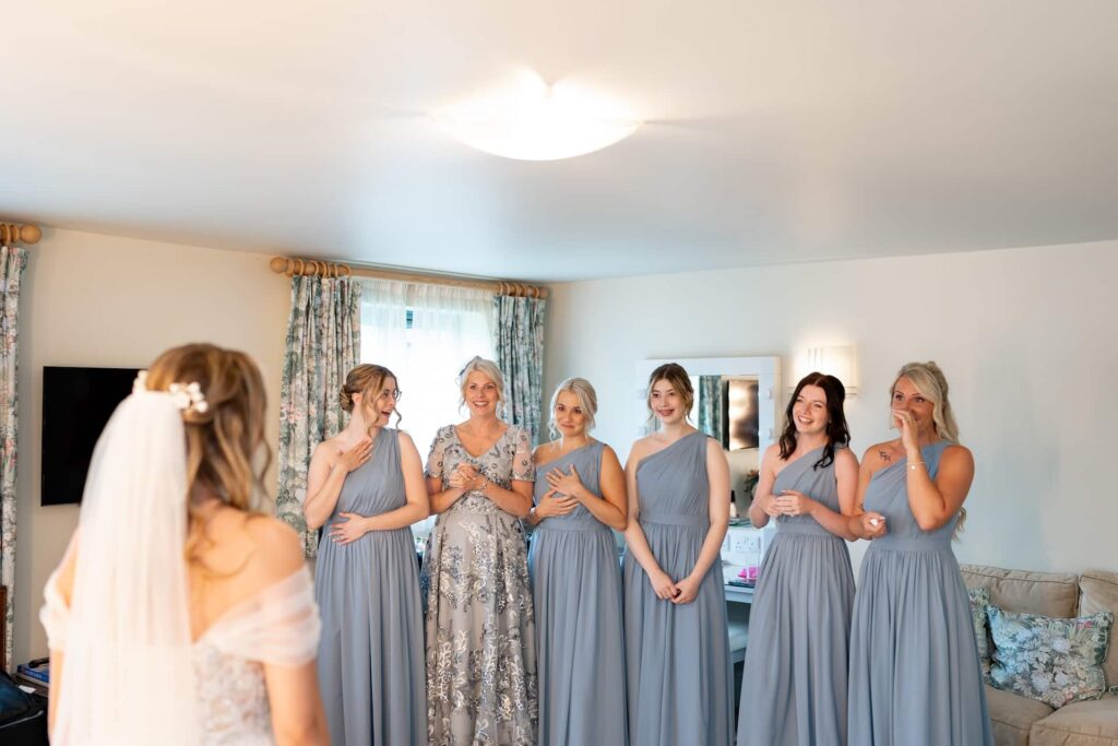 Bridal party in the honeymoon suite