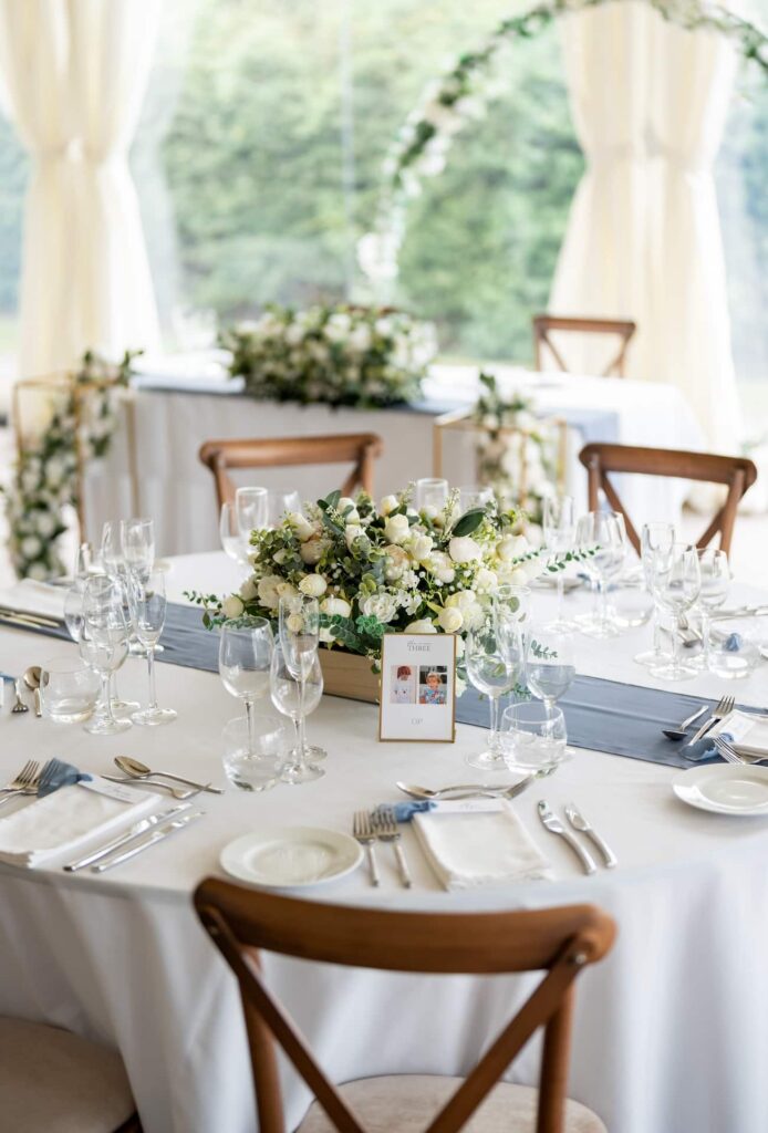 Table details ready for wedding breakfast