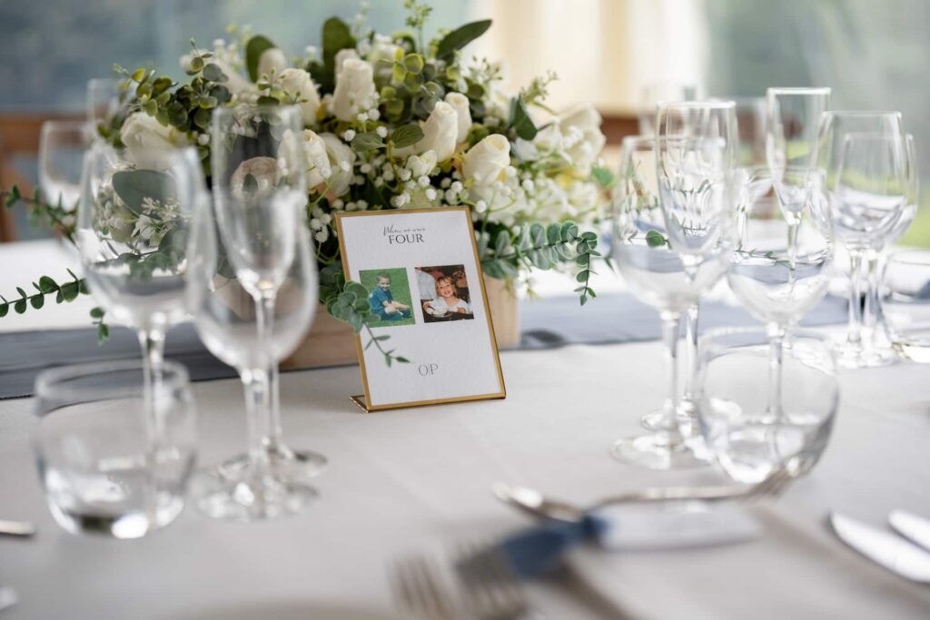 Table details ready for wedding breakfast