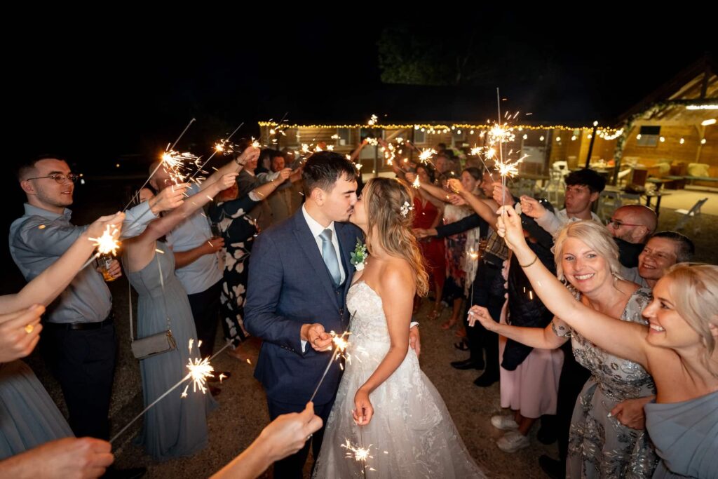 Sparkler walkthrough outside by the barn