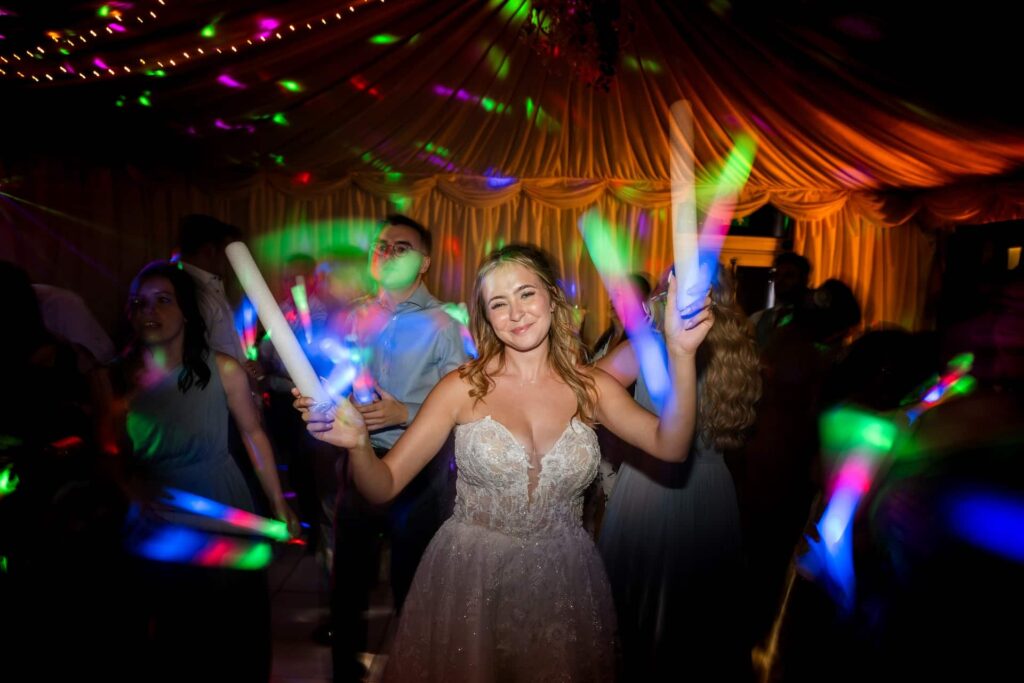 Bride dancing in the marquee